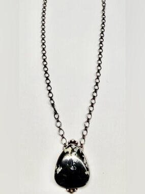 White Buffalo Sterling 925 Pendant Necklace Western Boho